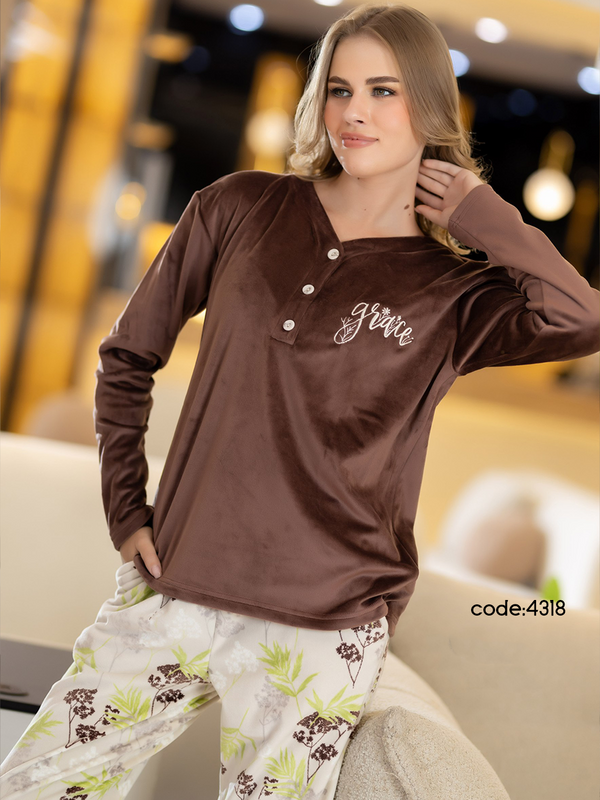 بيجامه حريمي قطعتين شتوي