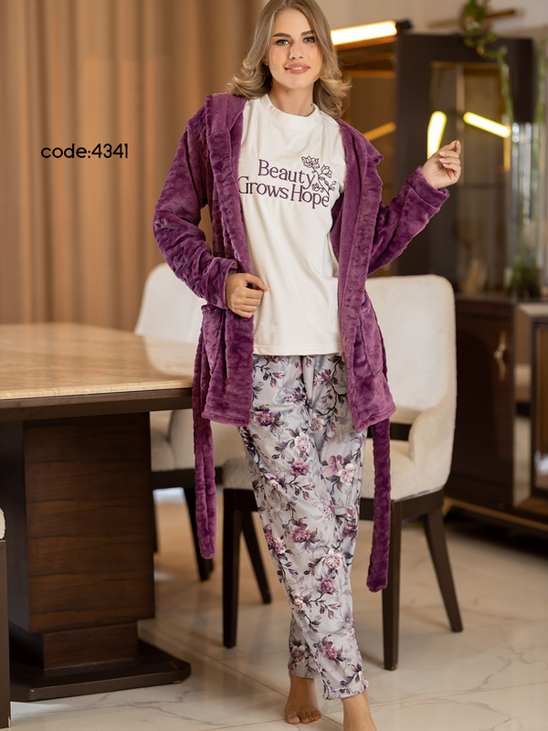 بيجامه حريمي شتوي 3 قطع
