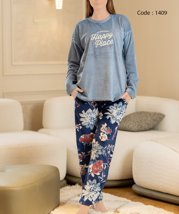 بيجامة شتوي حريمي قطعتين .