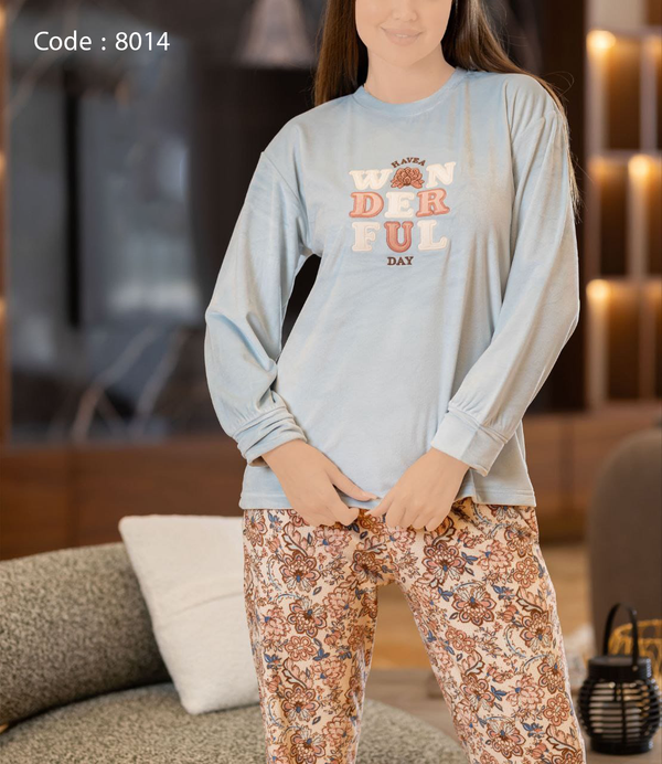 بيجامة شتوي حريمي قطعتين .