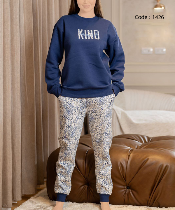 بيجامة شتوي حريمي قطعتين .