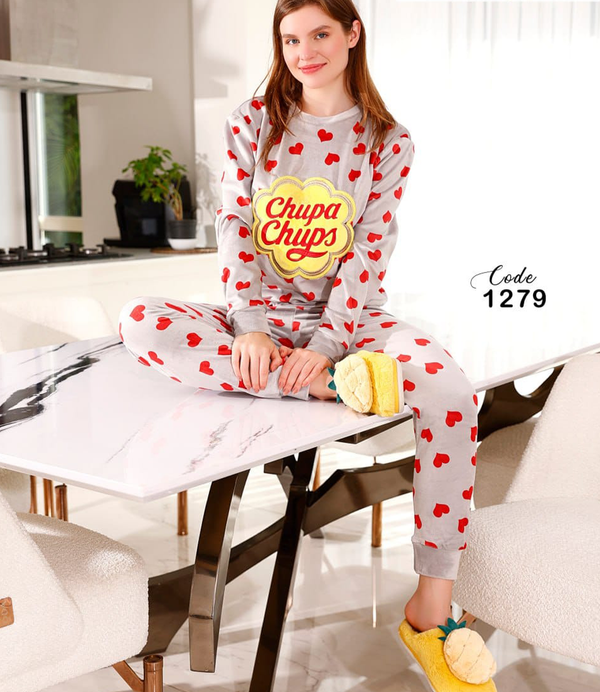 بيجامه حريمي شتوي قطعتين