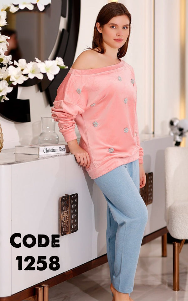 بيجامه حريمي قطعتين شتوي