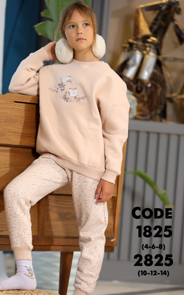 بيجامه بناتي قطعتين شتوي