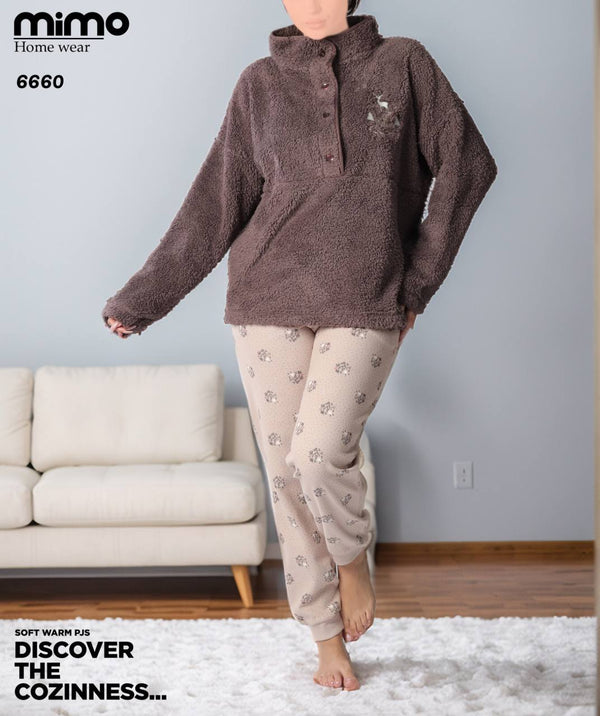 بيجامة شتوي حريمي قطعتين .