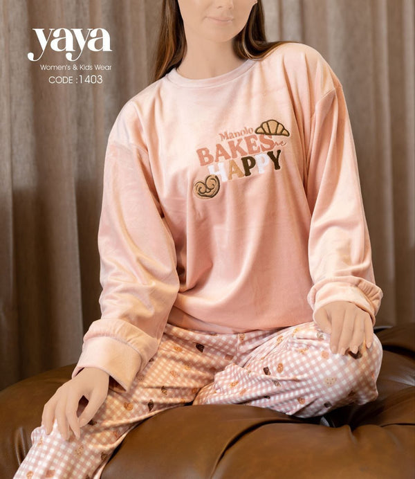 بيجامة شتوي حريمي قطعتين .